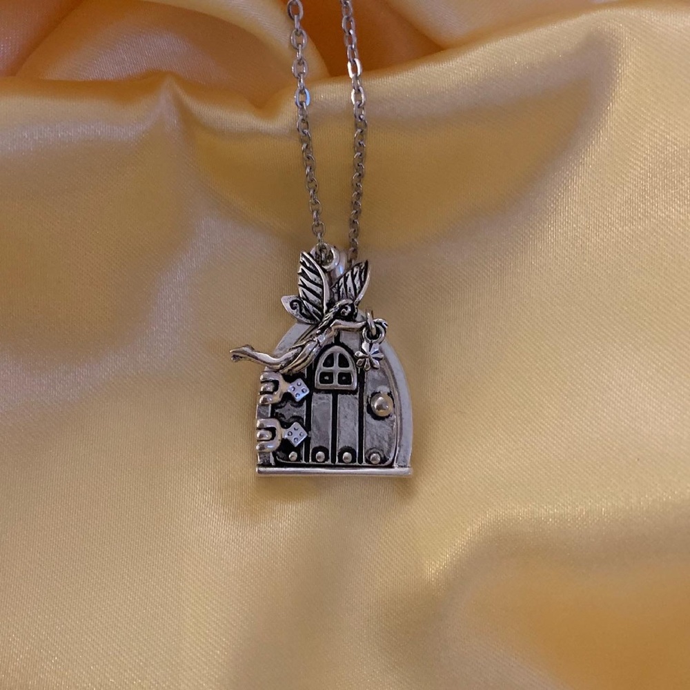 Fairy door locket necklace 925 silver